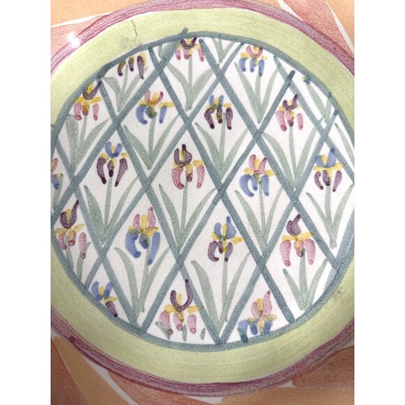 Mackenzie-Childs Bearded Iris Salad Plate 8.75" Victoria Richard Retired Vintage - Picture 5 of 8